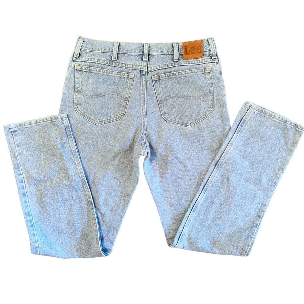 Vintage 90s Lee Relaxed Straight Leg High Rise Dad Jeans Light Wash Waist 34x36
